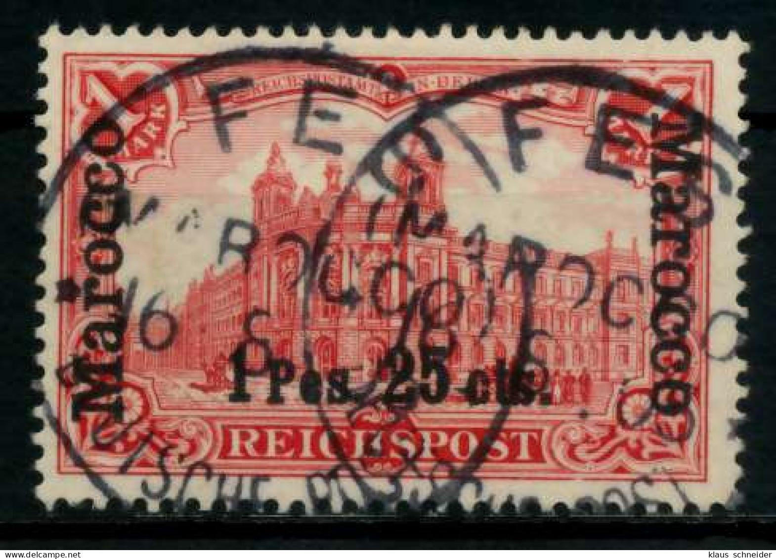 DEUTSCHE AUSLANDSPOSTÄMTER MAROKKO Nr 16II ZENT X7004BA - Deutsche Post In Marokko
