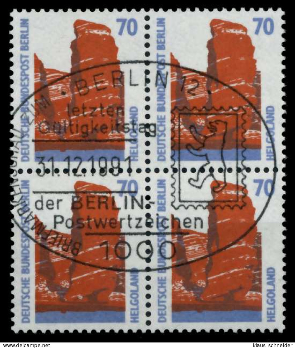 BERLIN DS SEHENSW Nr 874 Zentrisch Gestempelt VIERERBLOCK X72B262 - Usados