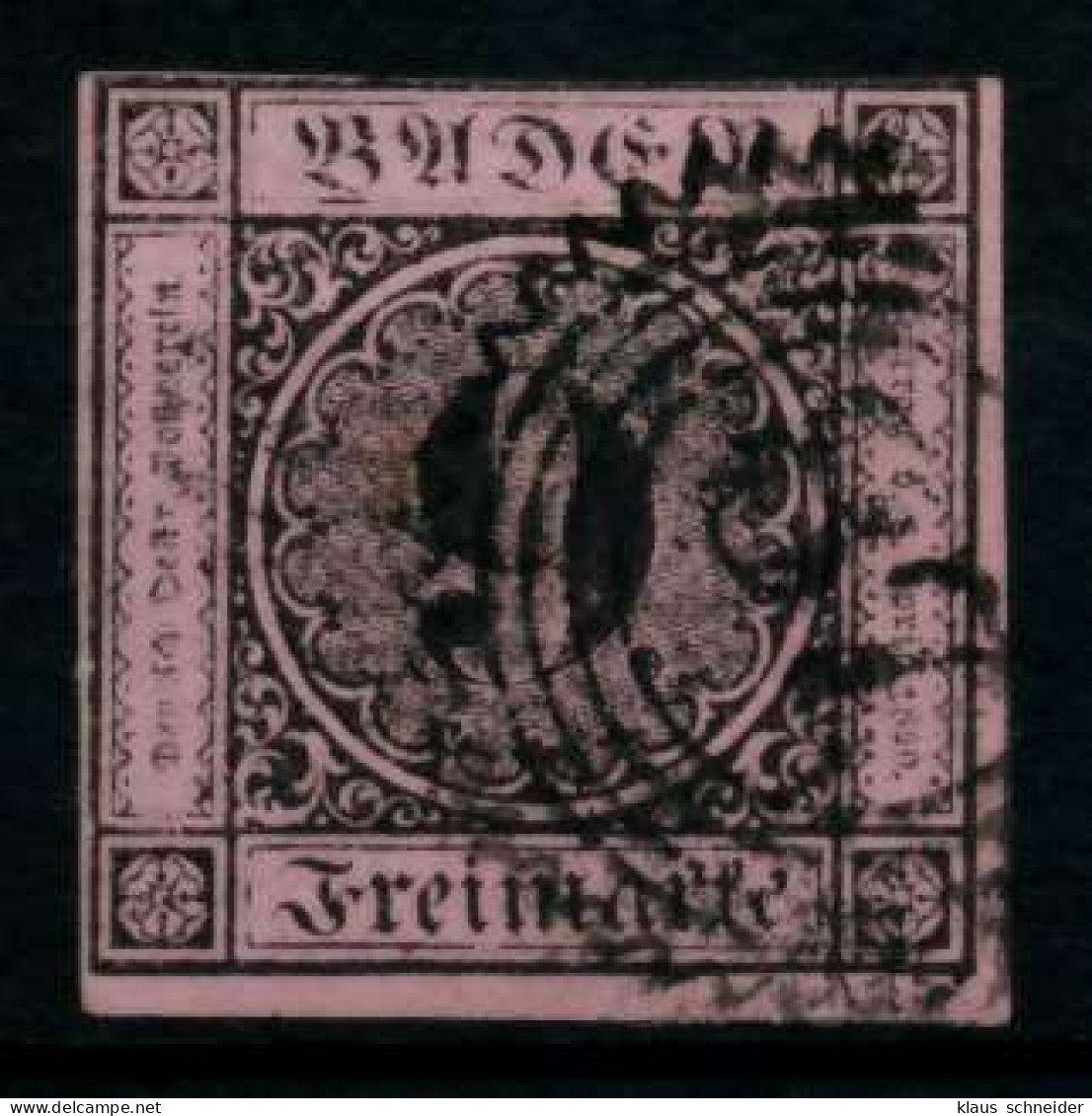 BADEN AUSGABEN VON 1851 - 1858 Nr 4b Gestempelt X744A36 - Afgestempeld