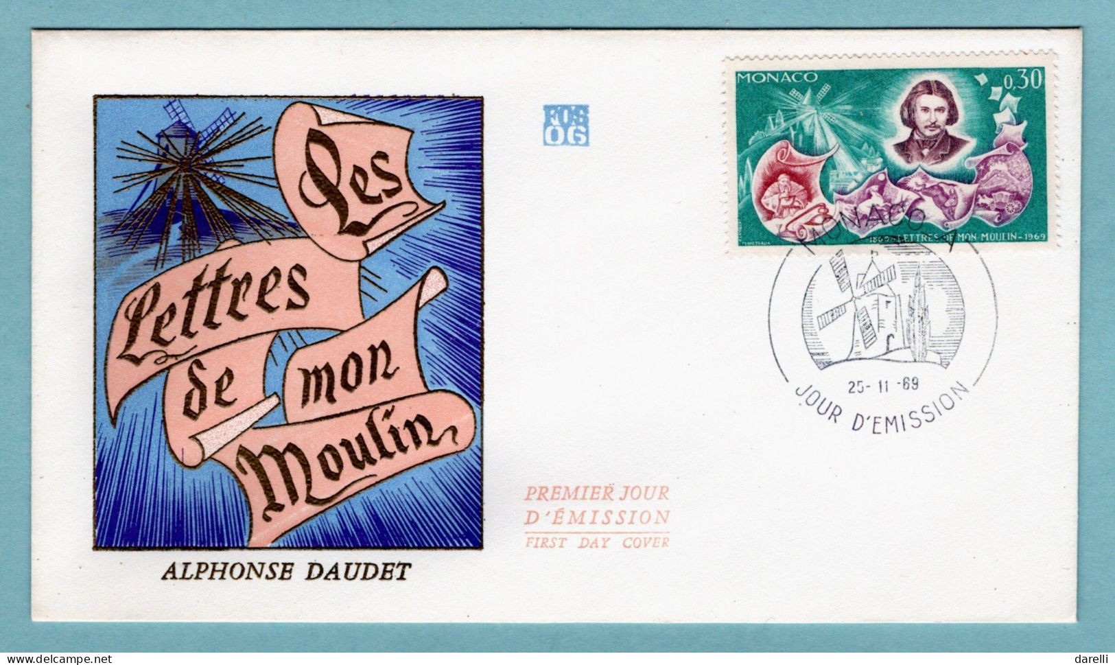 FDC Monaco 1969 - Les Lettres De Mon Moulin - YT 792 - FDC