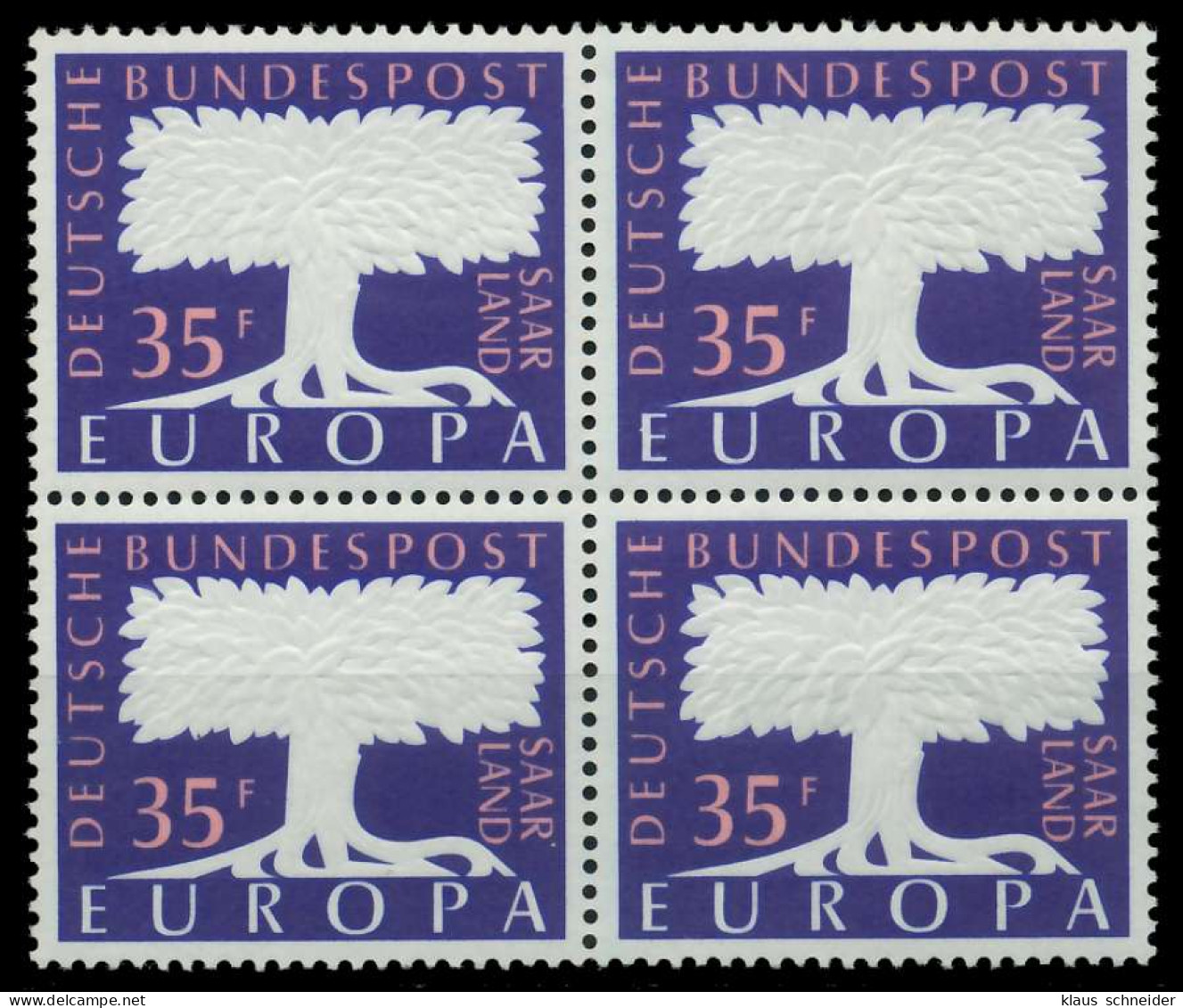 SAAR OPD 1957 Nr 403 Postfrisch VIERERBLOCK S3E9FBA - Unused Stamps