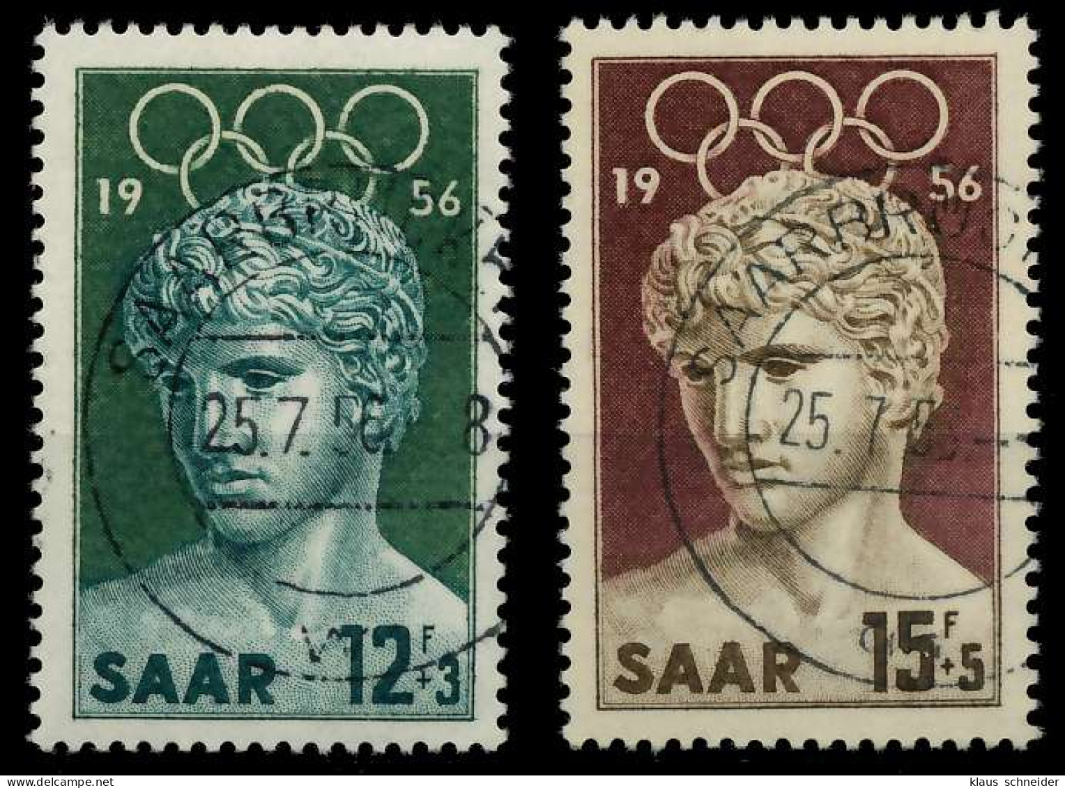 SAARLAND 1956 Nr 371-372 Zentrisch Gestempelt X79CB12 - Used Stamps