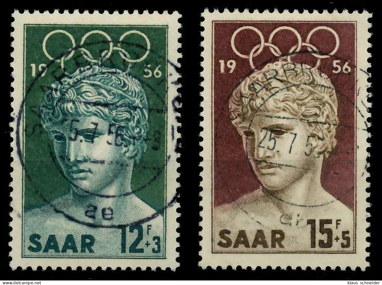 SAARLAND 1956 Nr 371-372 Zentrisch Gestempelt X79CB26 - Used Stamps