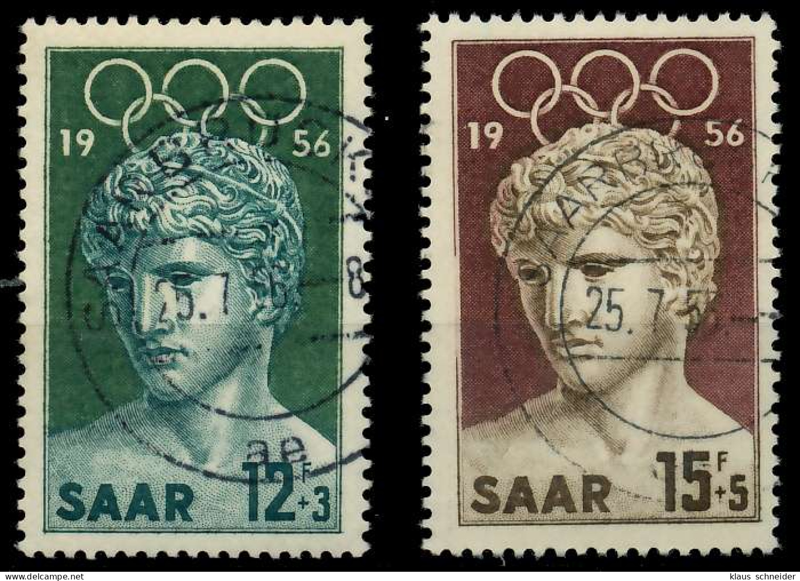 SAARLAND 1956 Nr 371-372 Zentrisch Gestempelt X79CAEA - Used Stamps