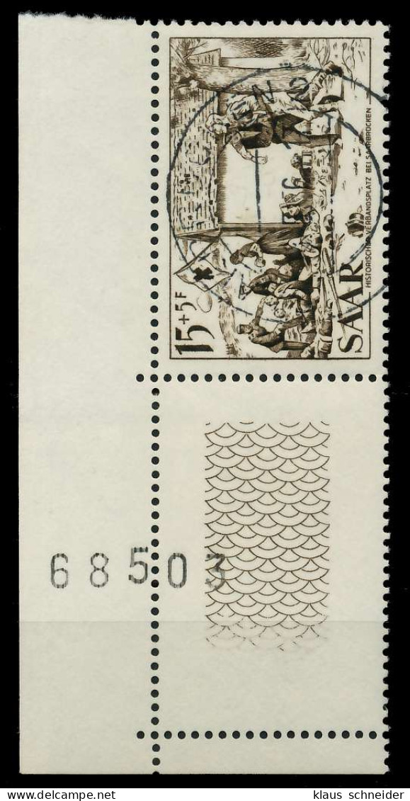 SAARLAND 1956 Nr 370L Zentrisch Gestempelt ECKE-ULI X79DC1E - Used Stamps