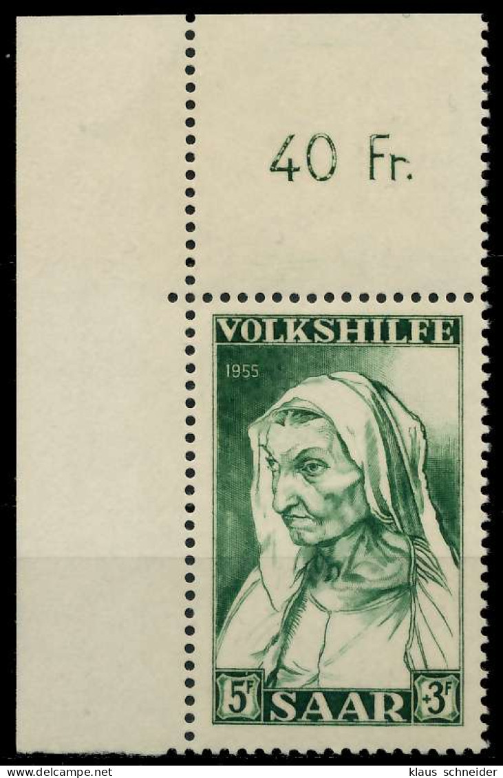 SAARLAND 1955 Nr 365 Postfrisch ECKE-OLI X79DD32 - Unused Stamps
