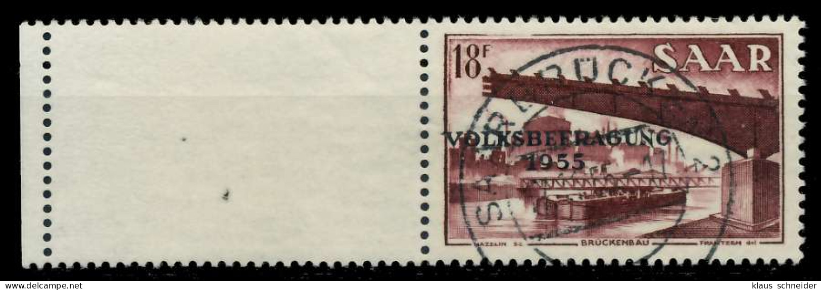 SAARLAND 1955 Nr 363L Zentrisch Gestempelt X79DDDE - Used Stamps