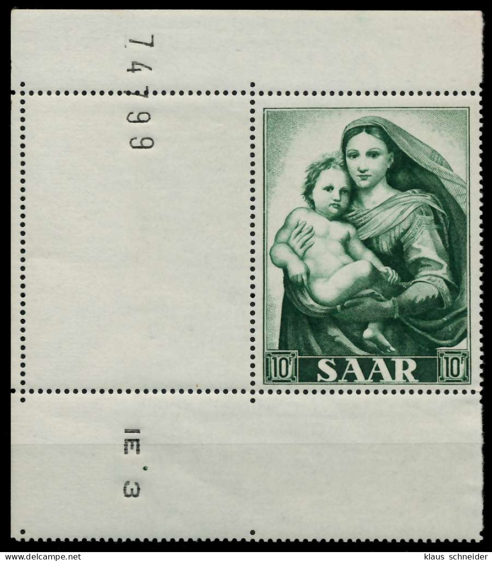 SAARLAND 1954 Nr 352L Postfrisch ECKE-ULI X79E0E2 - Unused Stamps