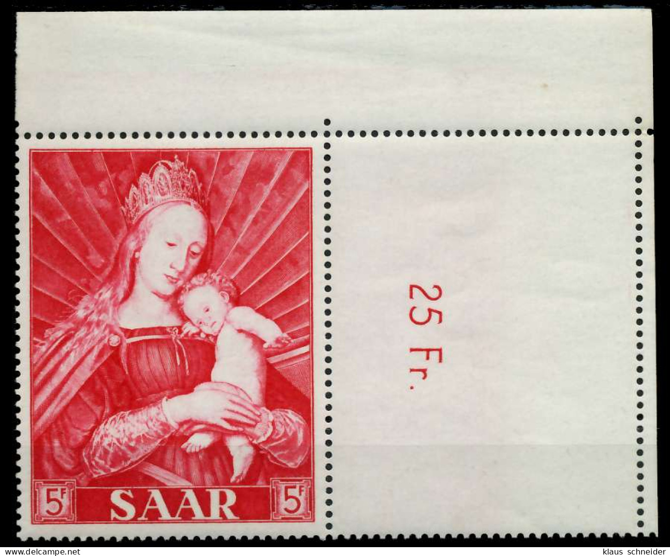 SAARLAND 1954 Nr 351L Postfrisch ORA X79E102 - Unused Stamps