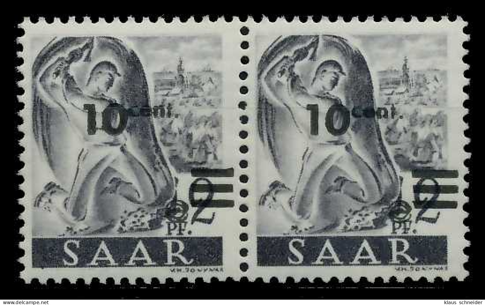 SAARLAND 1947 Nr 226ZII Postfrisch WAAGR PAAR X7A149E - Unused Stamps