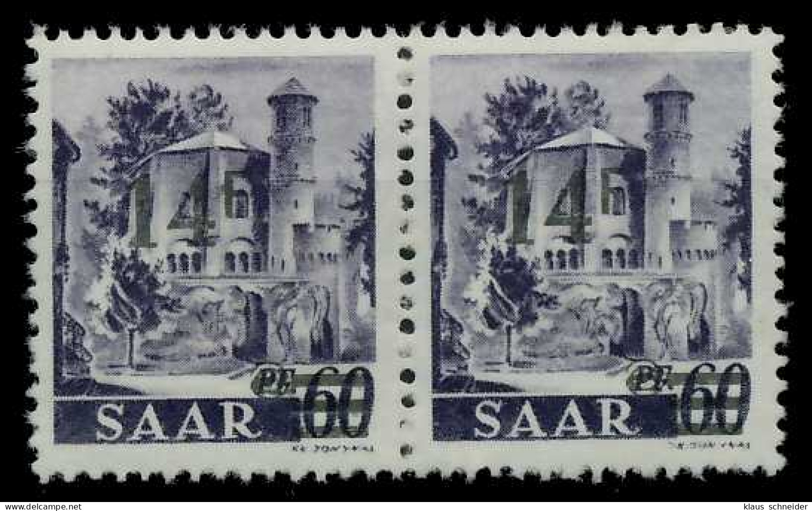 SAARLAND 1947 Nr 236ZII Postfrisch WAAGR PAAR X7A164E - Unused Stamps