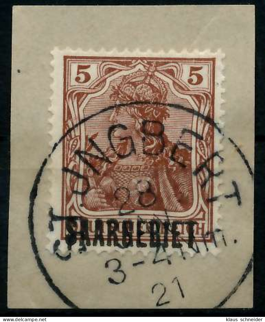 SAARGEBIET GERMANIA Nr 44b Zentrisch Gestempelt Briefstück X7B22D6 - Used Stamps