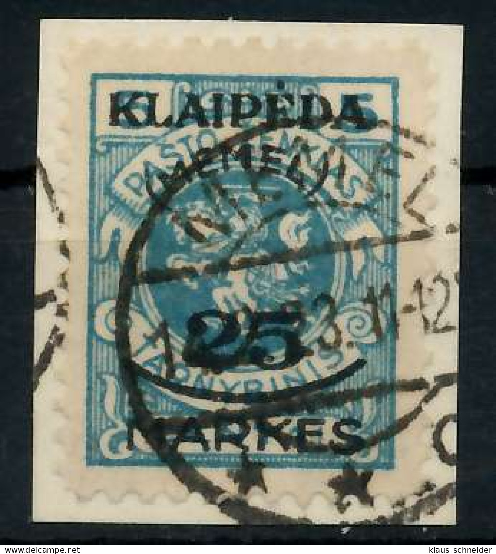 MEMEL 1923 Nr 125 Zentrisch Gestempelt Briefstück Gepr. X7B247A - Klaipeda 1923