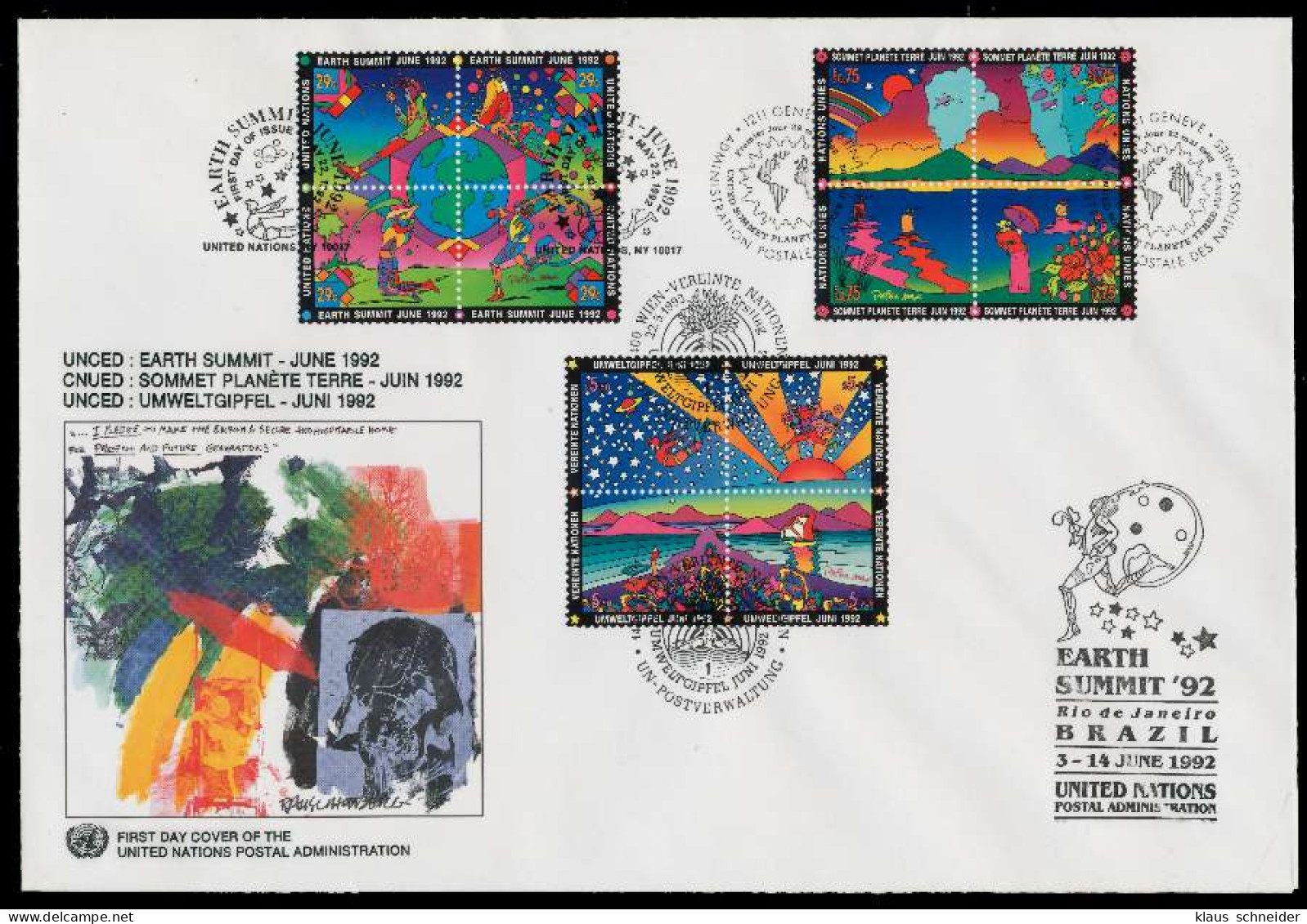 UNO NEW YORK Nr TRIO FDC 2 BRIEF X7BD6EA - FDC