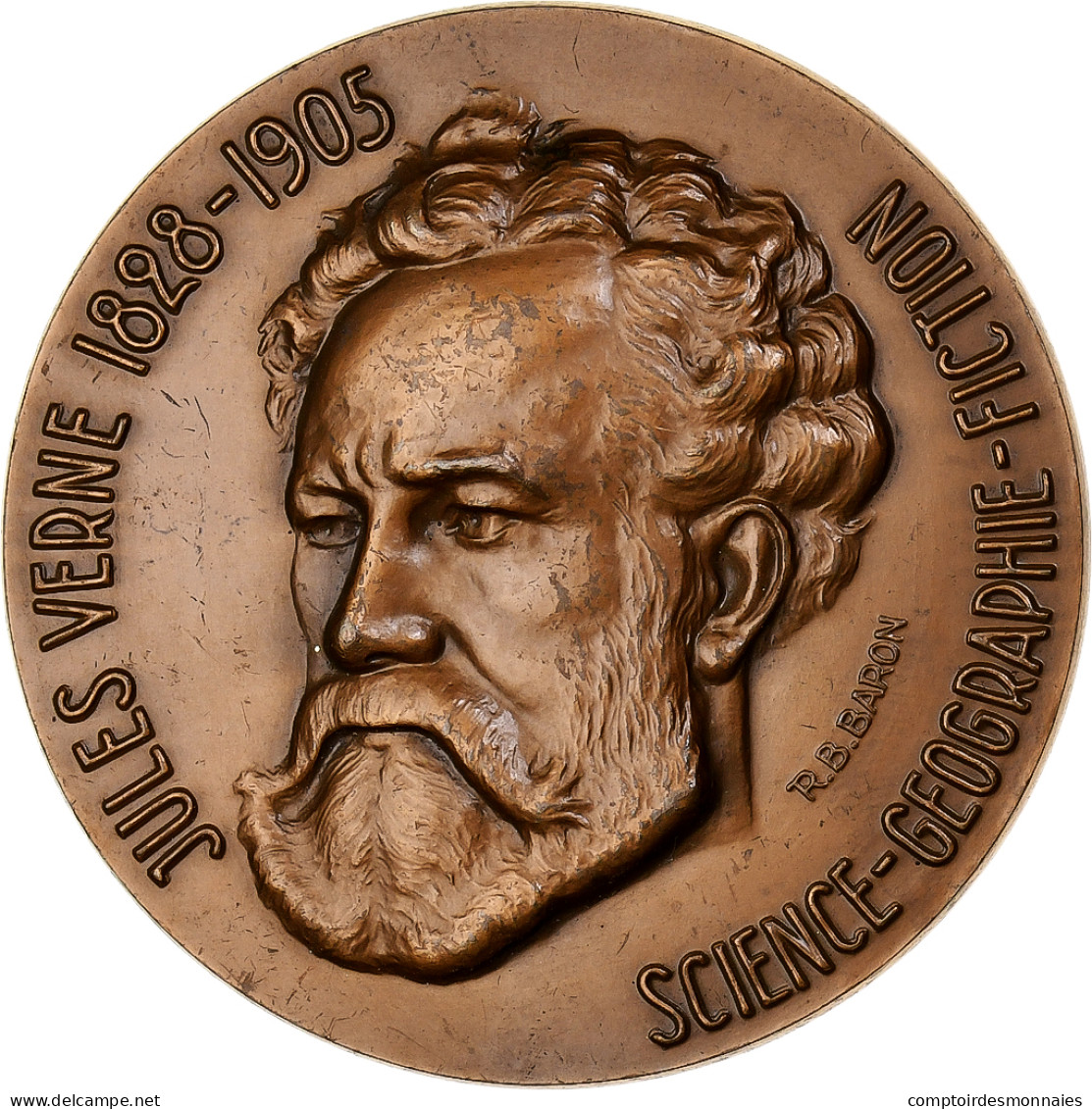 France, Médaille, Jules Verne, Voyages, Bronze, Baron, TTB+ - Other & Unclassified
