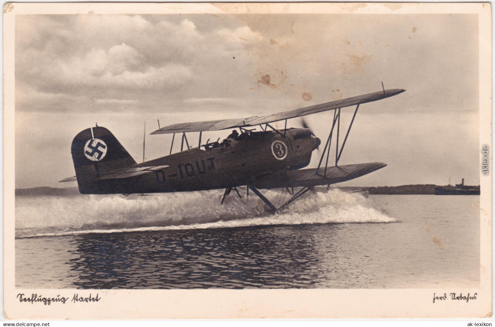 Flugzeug Foto Ansichtskarte  Wasserflugzeug - Doppeldecker 1939 - Unclassified