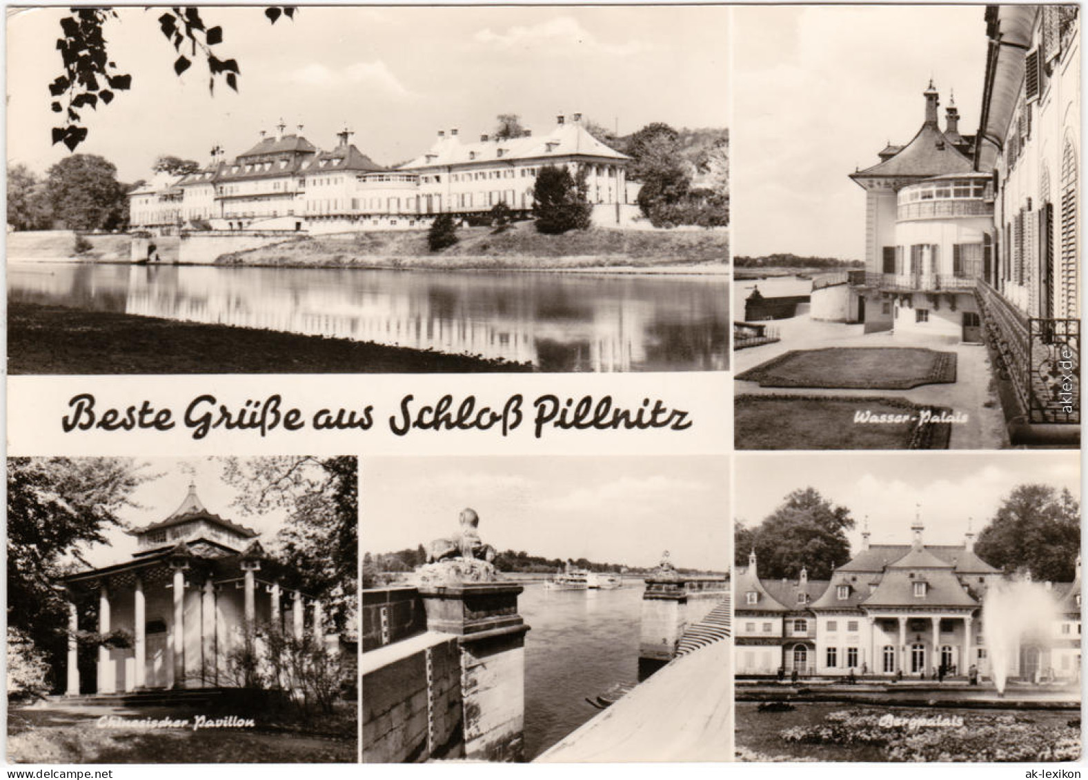 Fotokarte Pillnitz Wasser-Palais Bergpalais Chinesischer Pavillon Fotokarte 1971 - Pillnitz