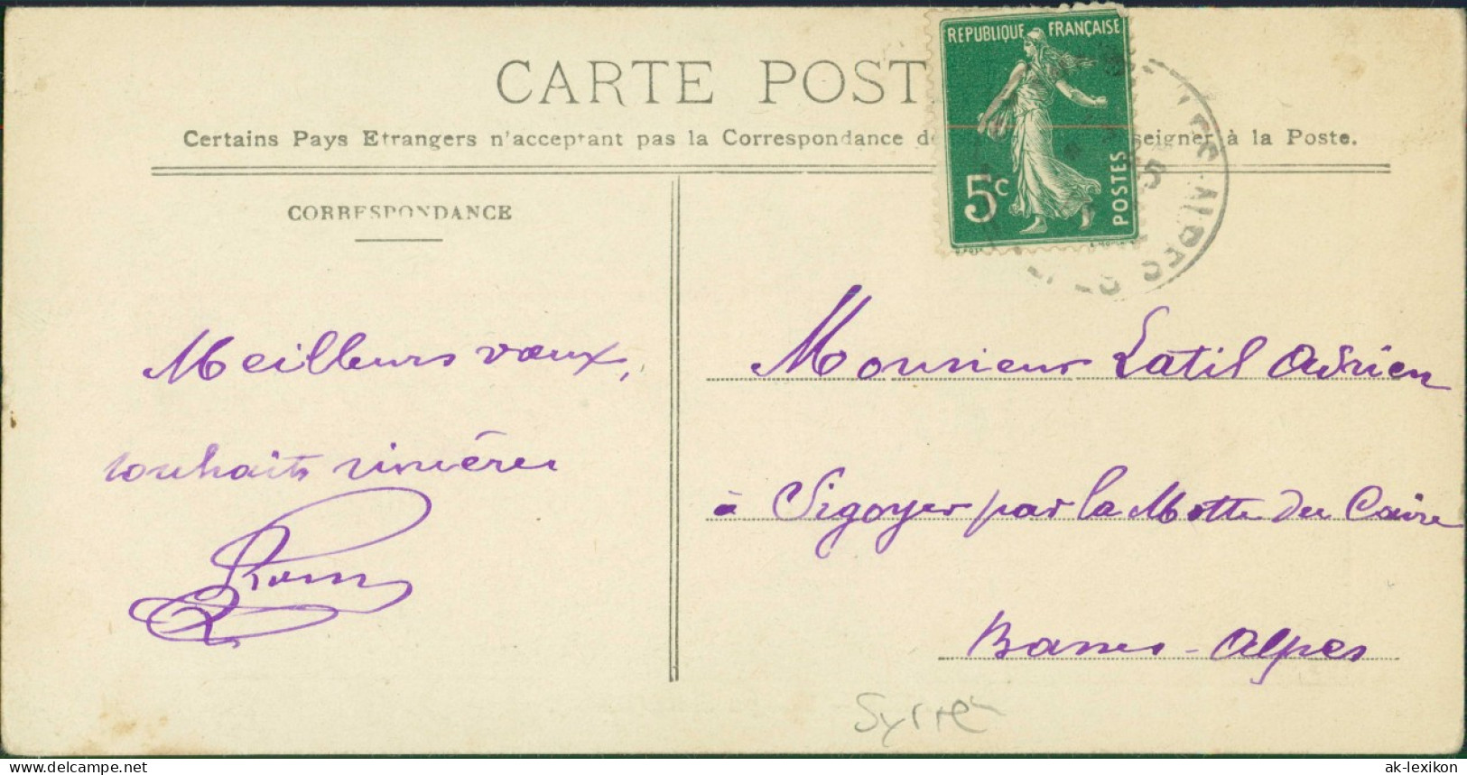 Postcard Aleppo Ḥalab حلب Stadtpartie (Briefmake - Gelaufen) 1913 - Siria