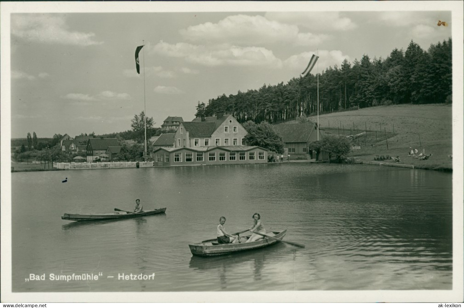Ansichtskarte Hetzdorf-Halsbrücke Gasthaus Sumpfmühle 1937 - Hetzdorf