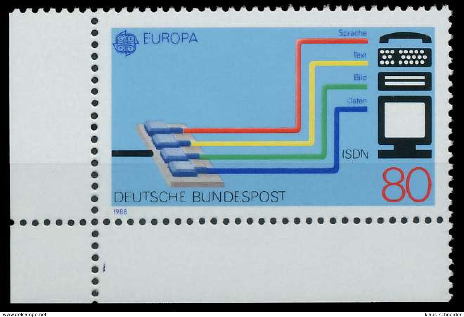 BRD BUND 1988 Nr 1368 Postfrisch ECKE-ULI X85A546 - Unused Stamps