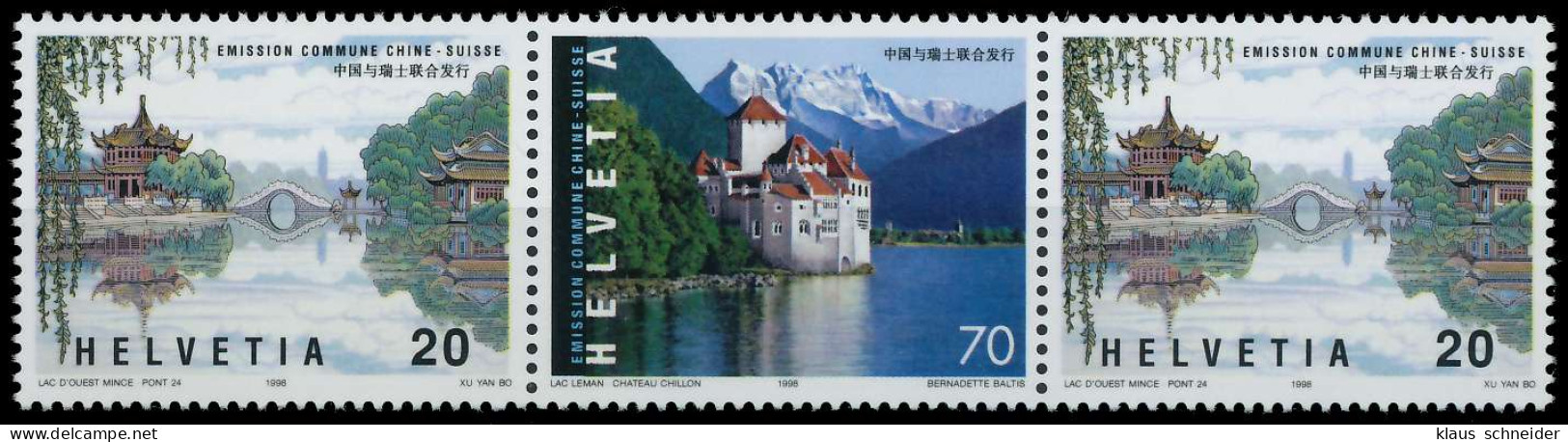 SCHWEIZ 1998 Nr WZd 43 Postfrisch 3ER STR X683E8E - Unused Stamps