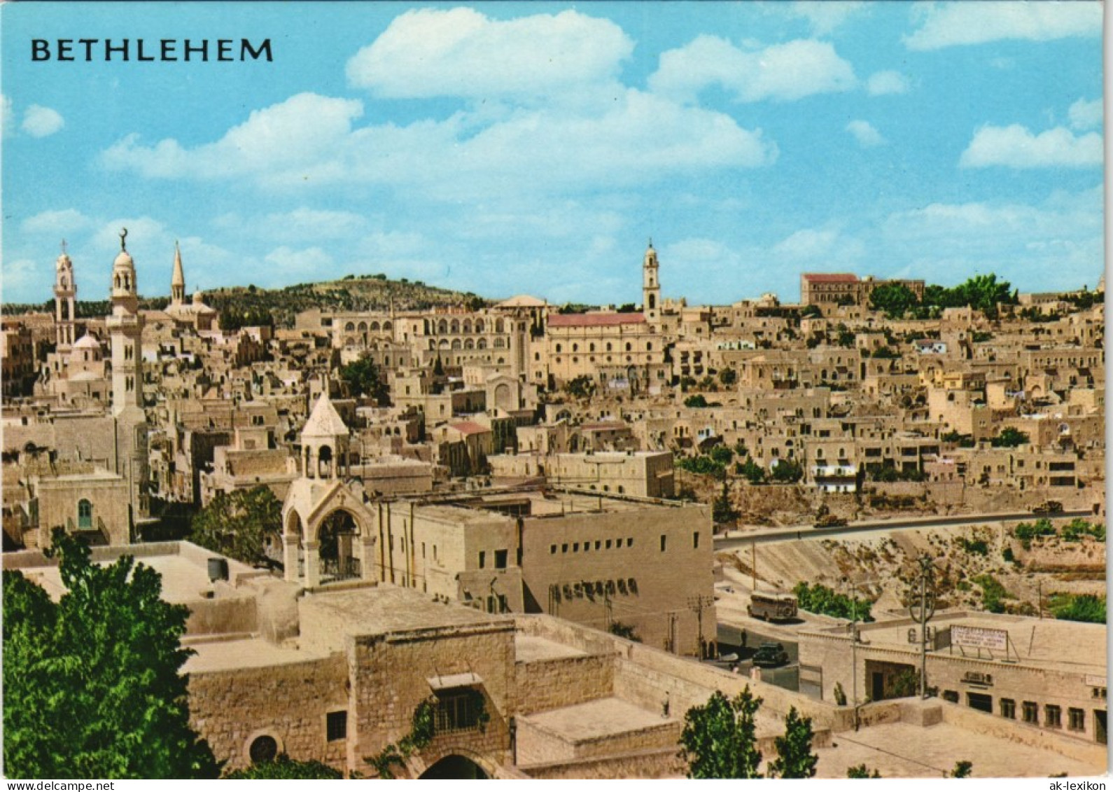 Bethlehem בֵּית לֶחֶם بيت لحم Panorama-Ansicht Panoramic City View Old Town 1970 - Israel