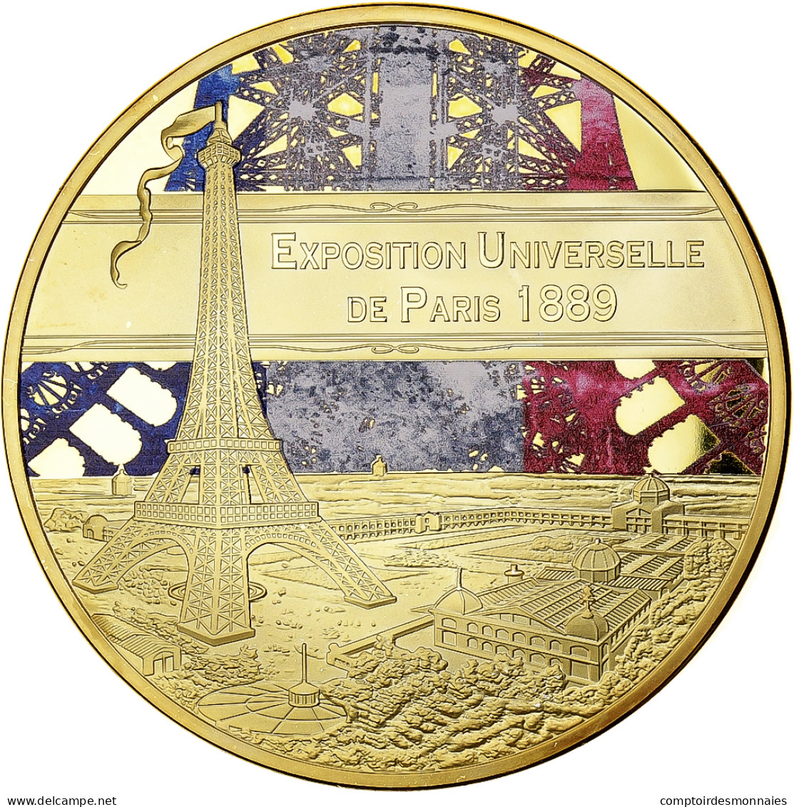 France, Médaille, La Tour Eiffel, Symbole De Paris, Copper Gilt, FDC - Otros & Sin Clasificación
