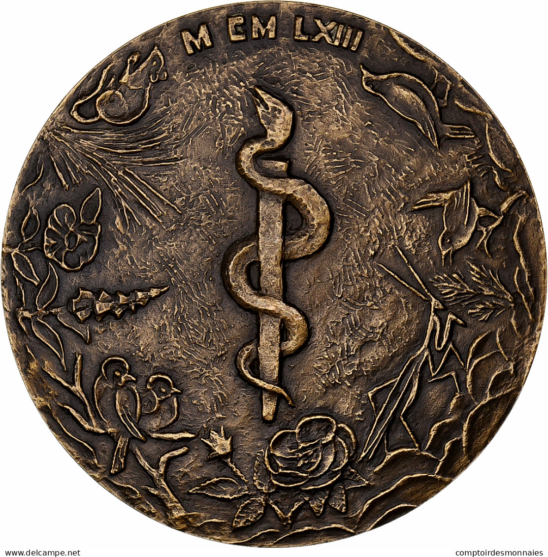 France, Médaille, Au Doyen Léon Binet, 1963, Bronze, SPL - Otros & Sin Clasificación