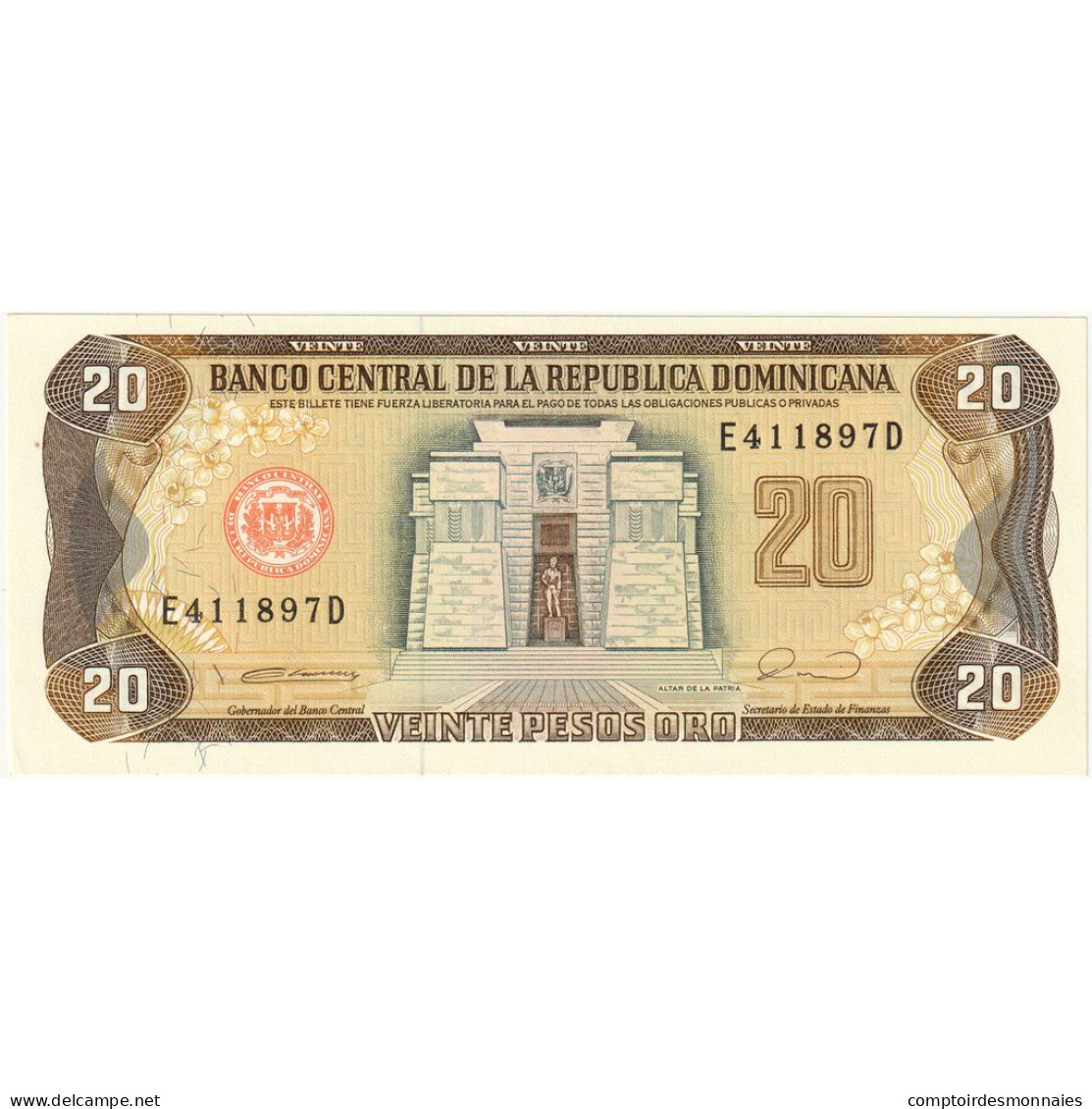Billet, Dominican Republic, 20 Pesos Oro, 1990, UNdated (1990), KM:133, NEUF - Dominicana