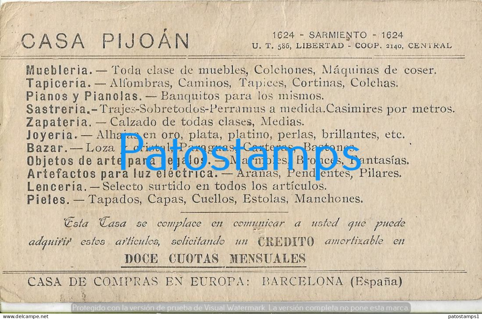 228189 ARGENTINA BUENOS AIRES PUBLICITY CASA PIJOAN SPAIN & ARTIST MARY MAC LAREN US ACTRESS BREAK NO POSTAL POSTCARD - Argentinien