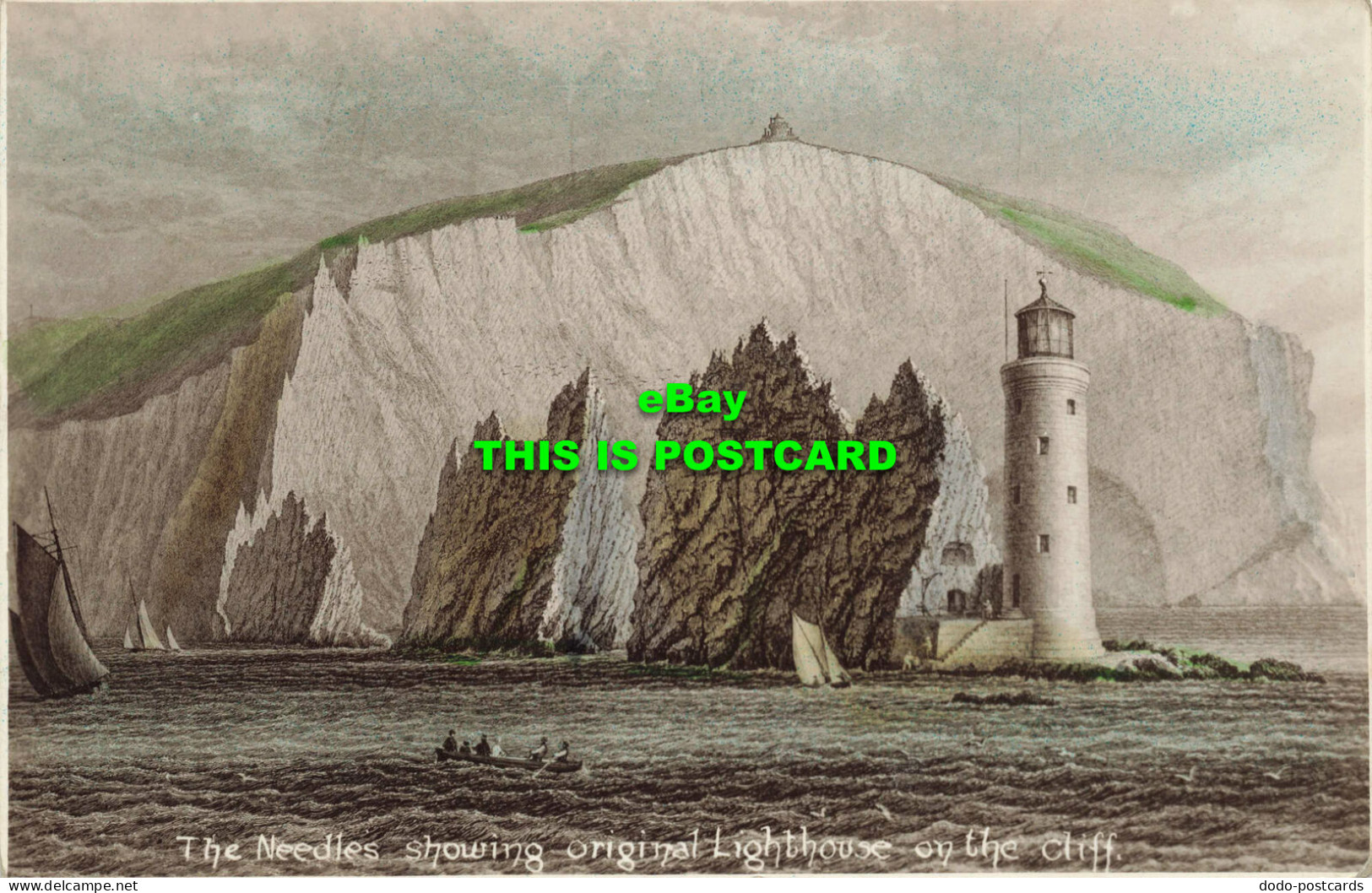 R611773 The Needles Showing Original Lighthouse On The Cliff. 1934 - World