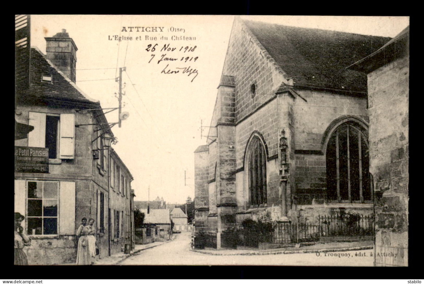 60 - ATTICHY - EGLISE ET RUE DU CHATEAU - Attichy