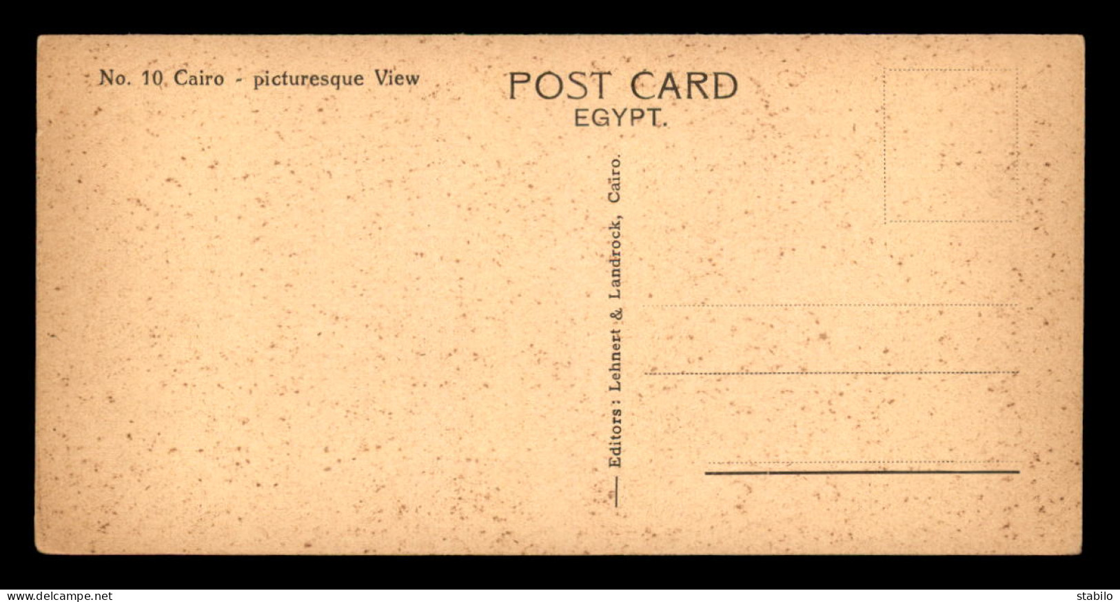 EGYPTE - LENHERT & LANDROCK N°10 - CAIRO - PITURESQUE VIEW - FORMAT 15 X 7.5 CM - Cairo