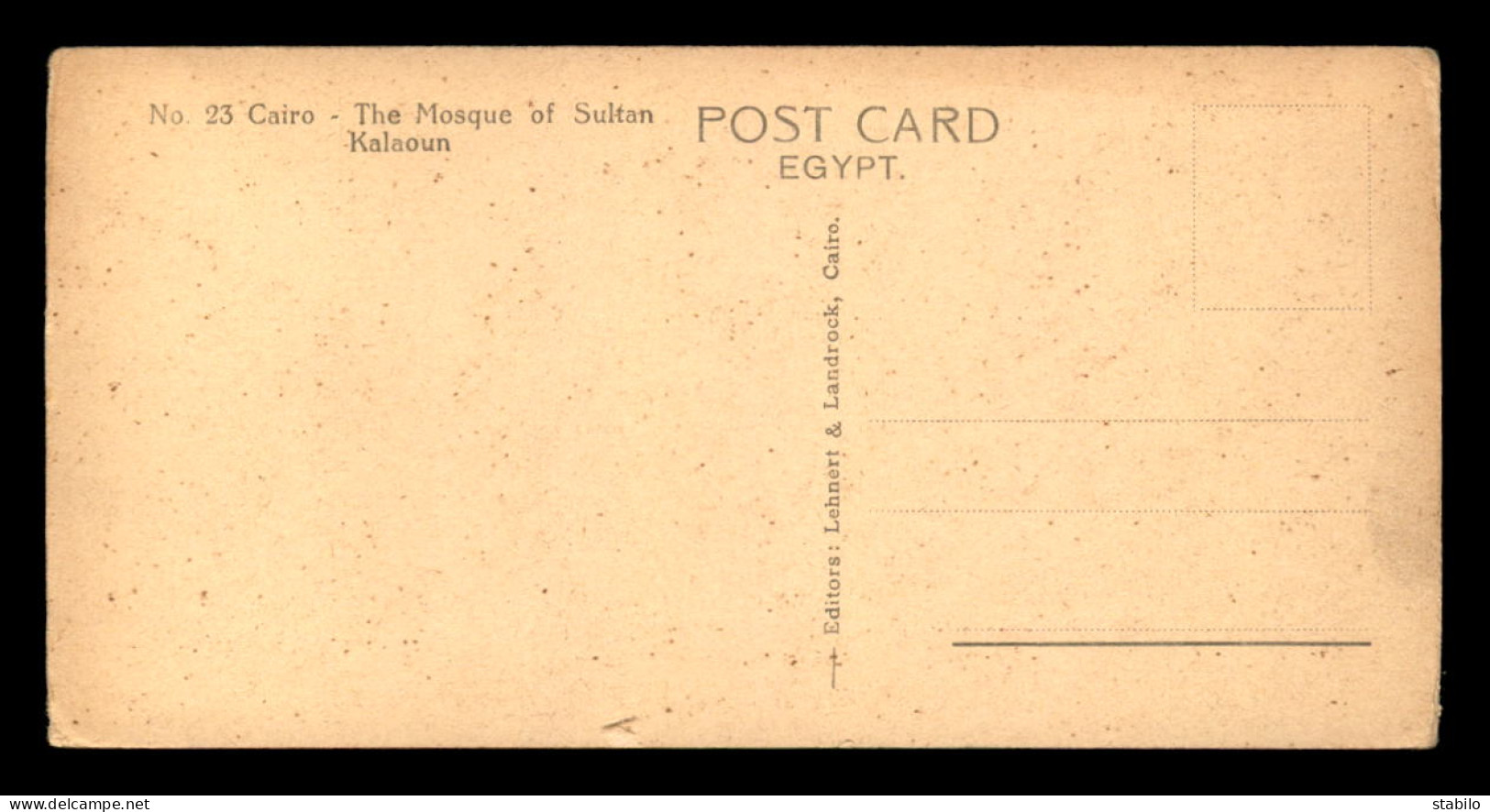 EGYPTE - LENHERT & LANDROCK N°23 - CAIRO - THE MOSQUE OF SULTAN KALAOUN - FORMAT 15 X 7.5 CM - Cairo