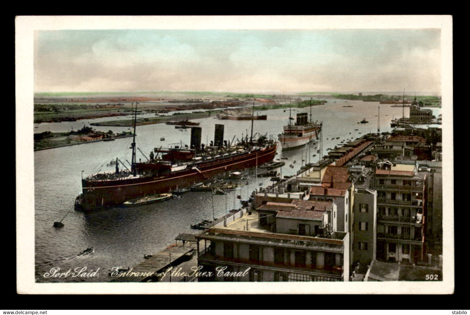 EGYPTE - LENHERT & LANDROCK N°502 - PORT-SAID - ENTRANCE OF THE SUEZ CANAL - Port-Saïd