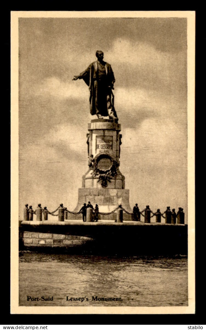 EGYPTE - LENHERT & LANDROCK  - PORT-SAID - LESSEP'S MONUMENT - Port-Saïd