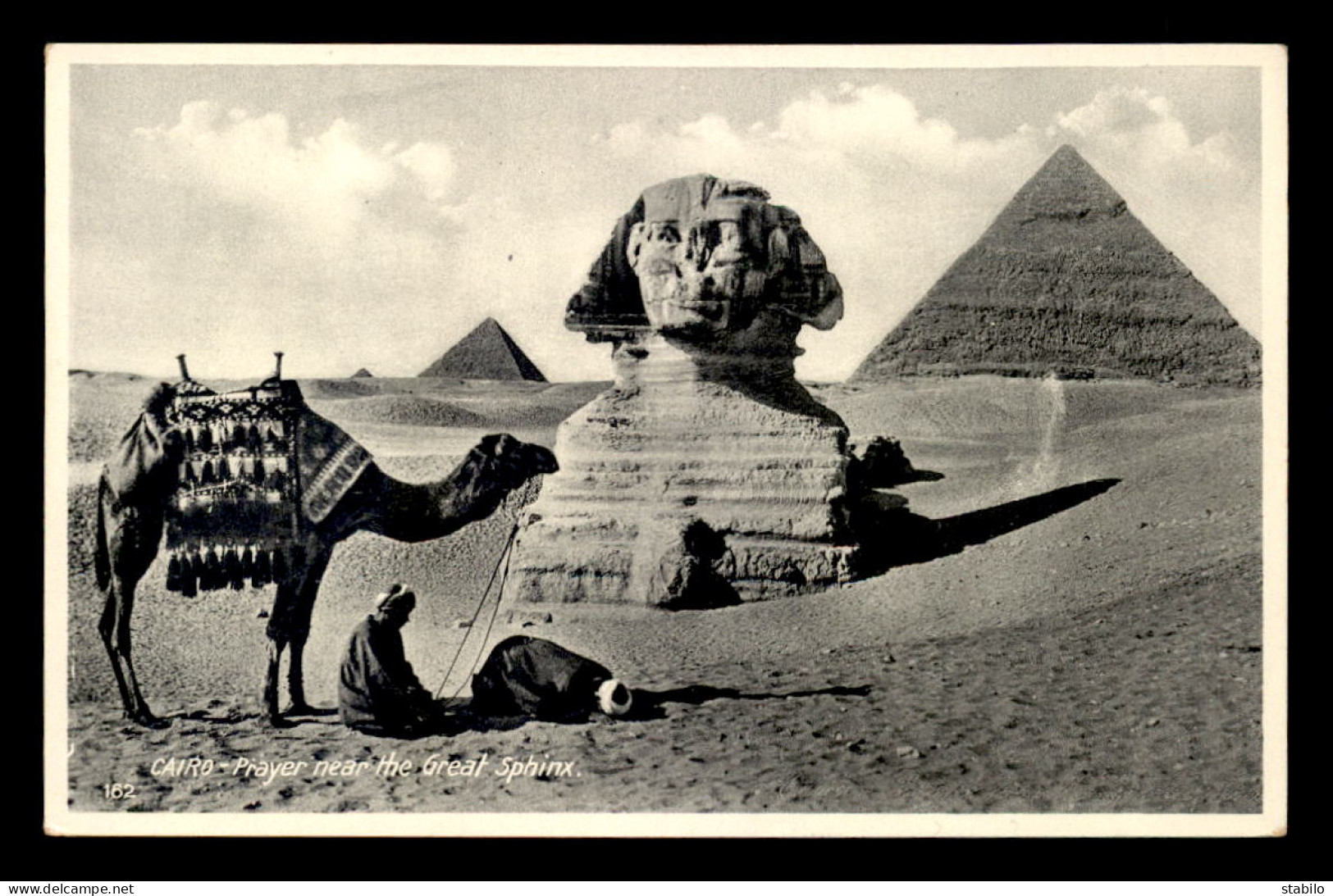 EGYPTE - LENHERT & LANDROCK N°162 - CAIRO - PRAYER NEAR THE GREAT SPHINX - CHAMEAUX - Le Caire