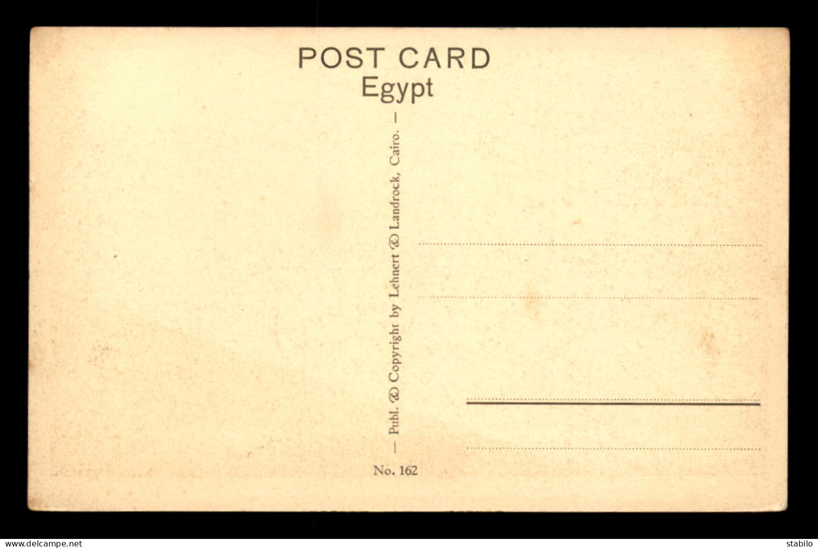 EGYPTE - LENHERT & LANDROCK N°162 - SUEZ - EASTERN TELEGRAPH AND HALIM STREET - Suez