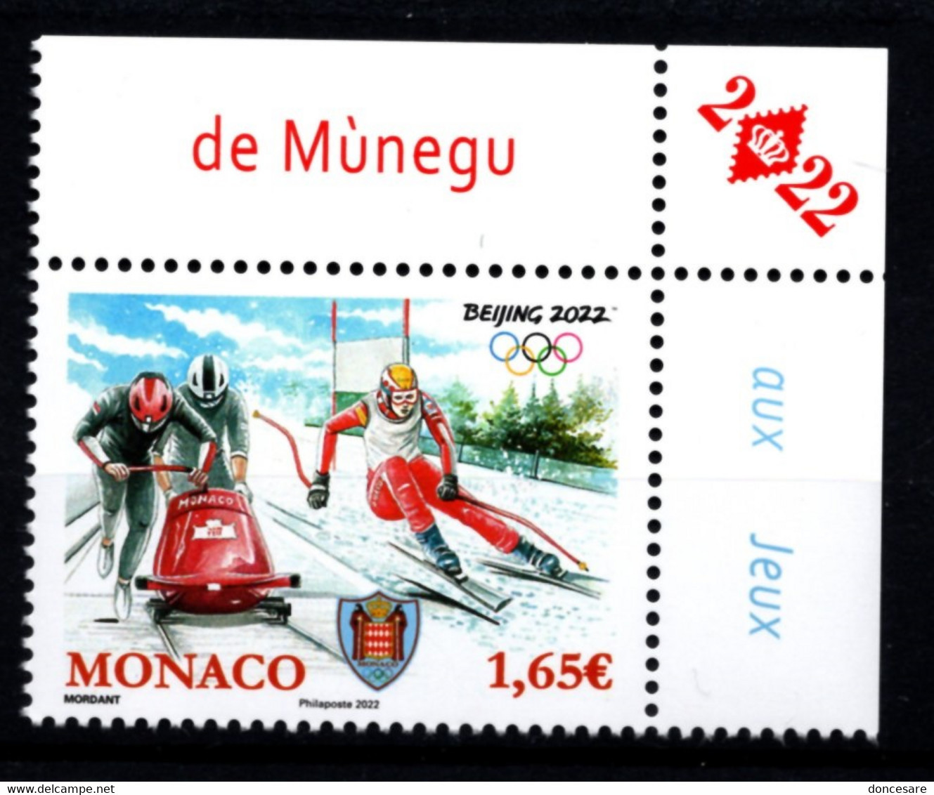 MONACO 2022 - JEUX OLYMPIQUES D'HIVER DE PÉKIN  / Y.T. N° 3309- NEUF ** - Unused Stamps