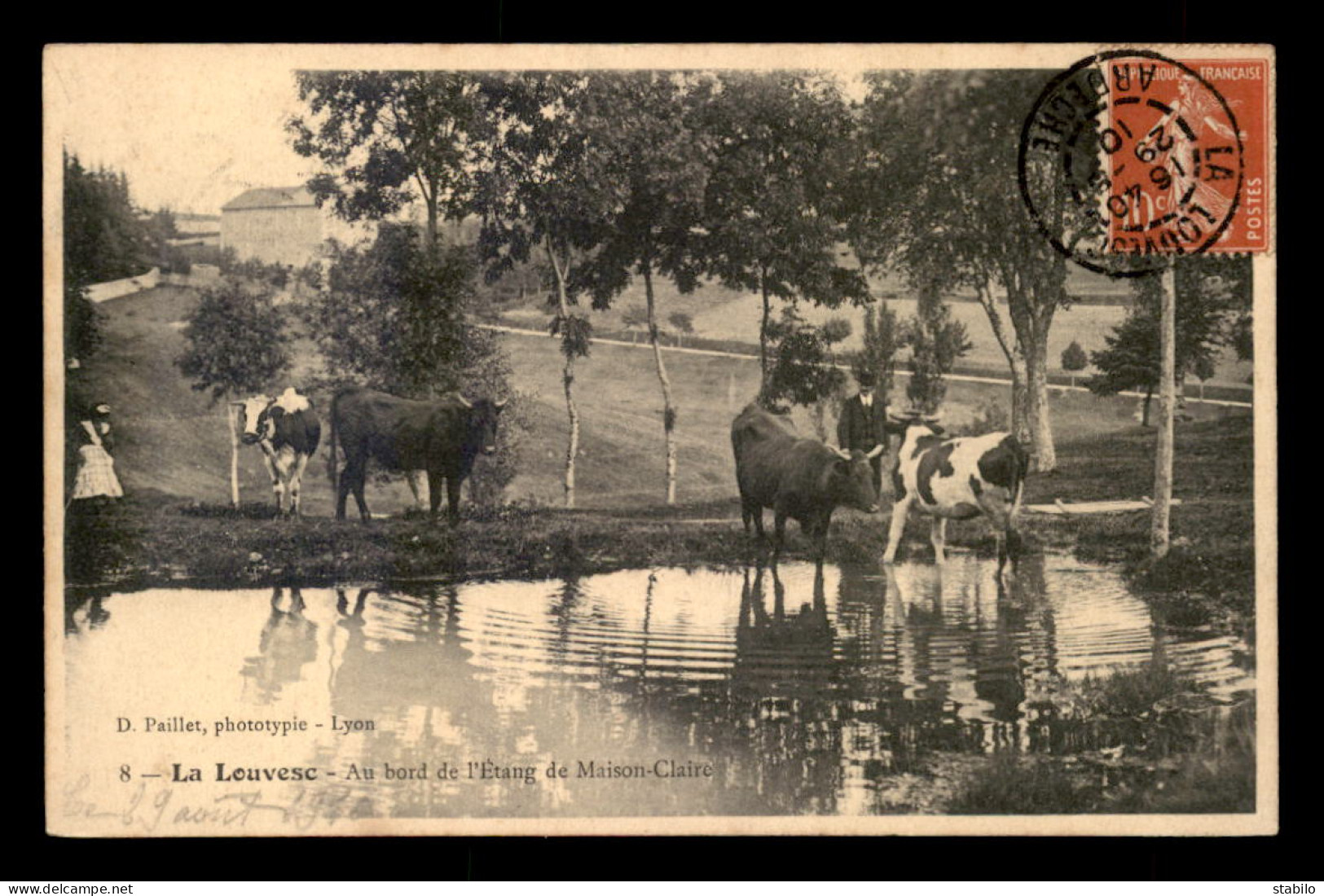 07 - LA LOUVESC - AU BORD DE L'ETANG DE MAISON-CLAIRE - VACHES - La Louvesc