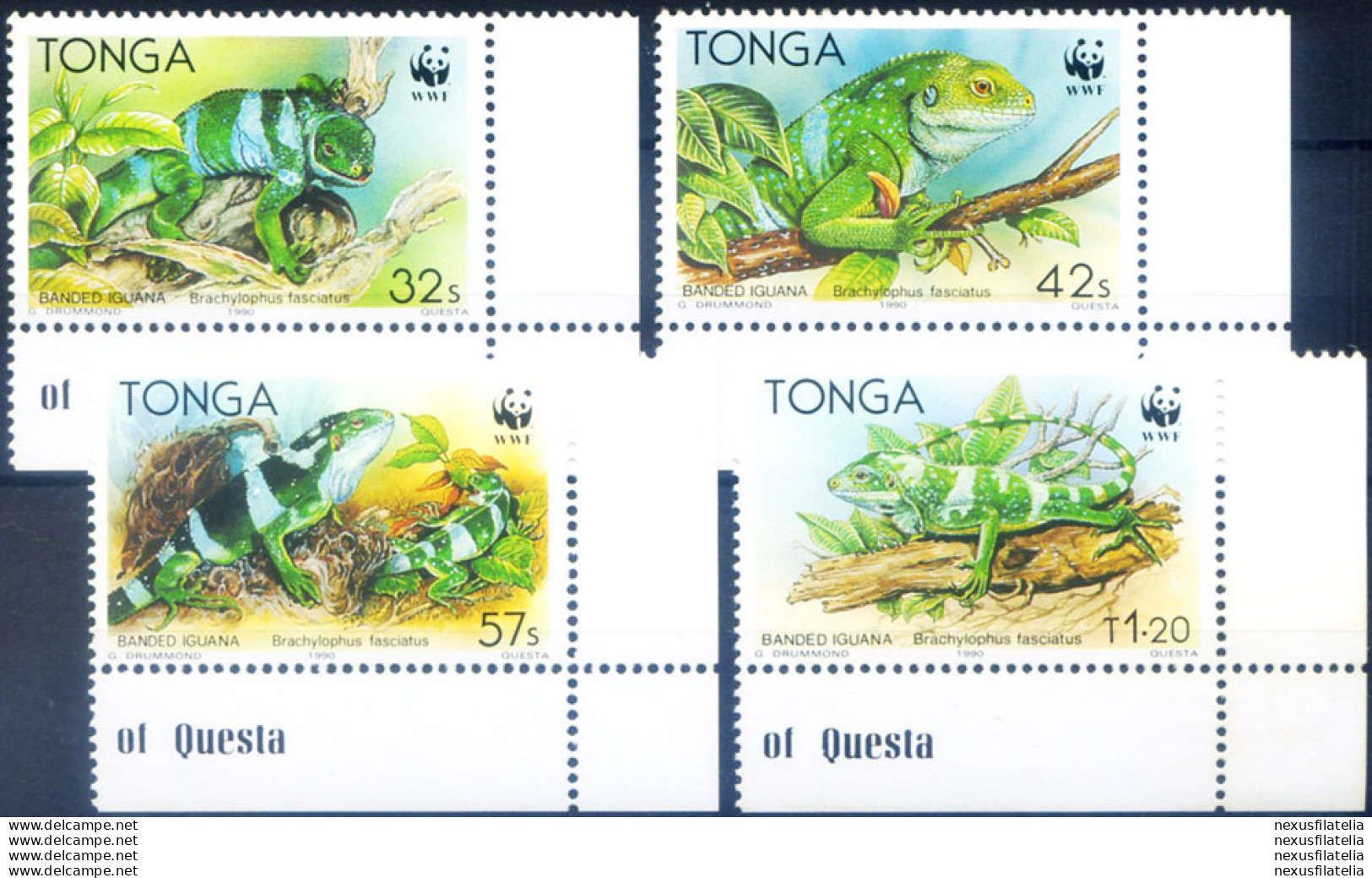 Fauna. WWF. Iguana 1990. - Tonga (1970-...)