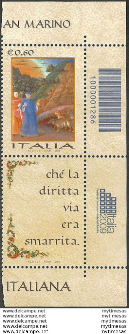 2009 Italia "la Lingua Italiana" Codice A Barre MNH Unif. 3178cb - Other & Unclassified