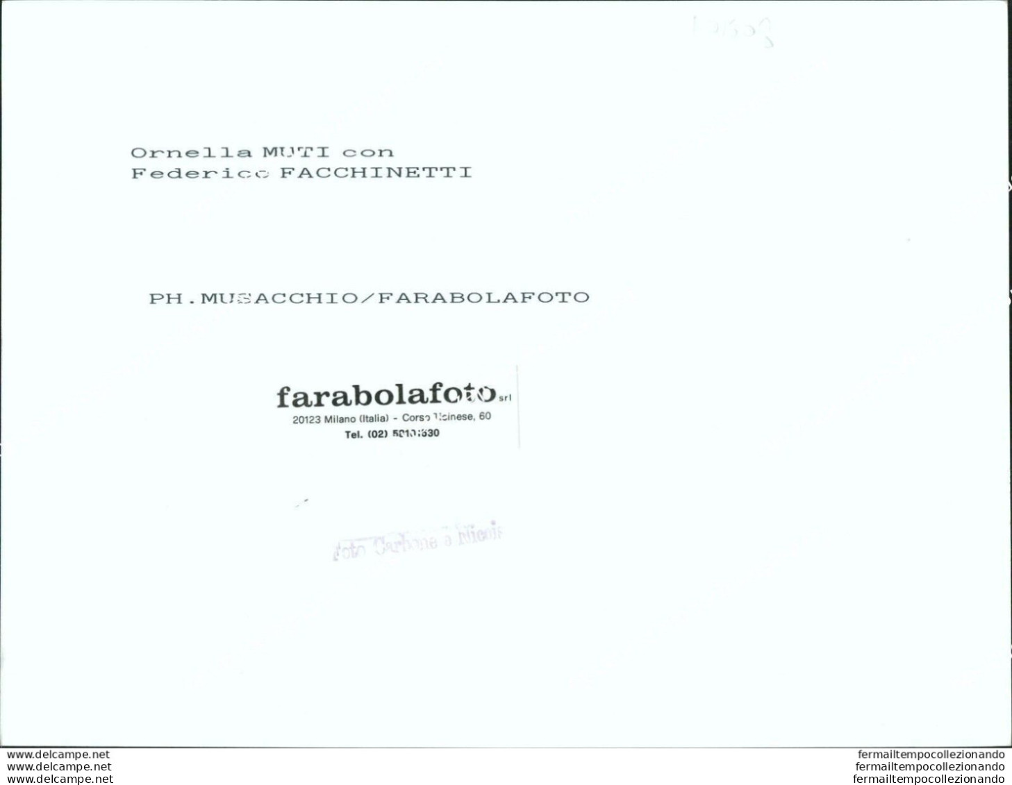 Fo1508 Foto Originale Attrice Ornella Muti Con Federico Facchinetti - Autres & Non Classés