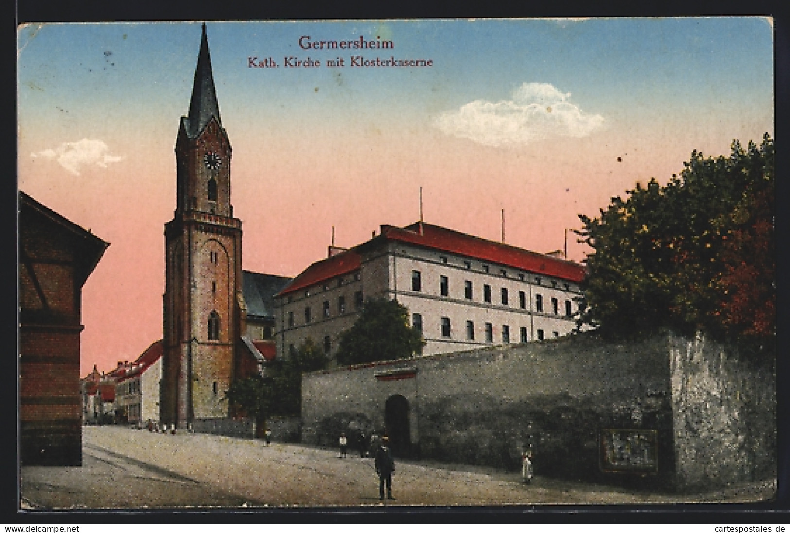 AK Germersheim, Blick Auf Katholische Kirche Mit Klosterkaserne  - Germersheim