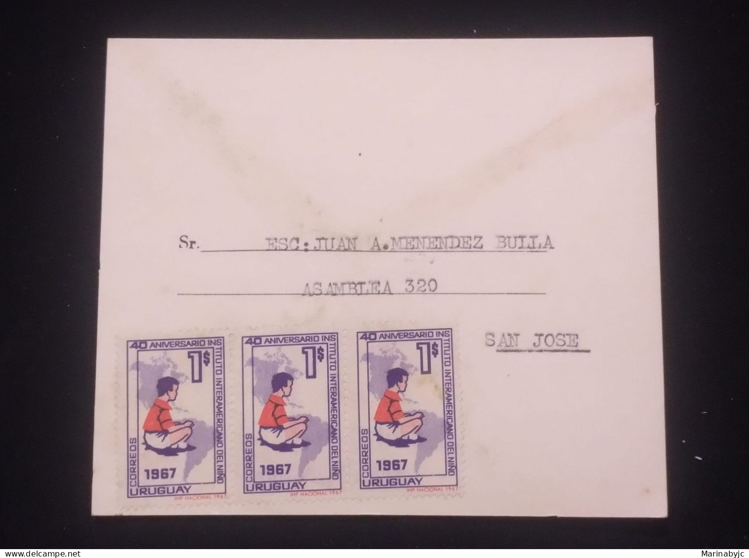 C) 1967, URUGUAY, INTERNAL MAIL, TYPED COMMUNICATION, MULTIPLE STAMPS. XF - Uruguay