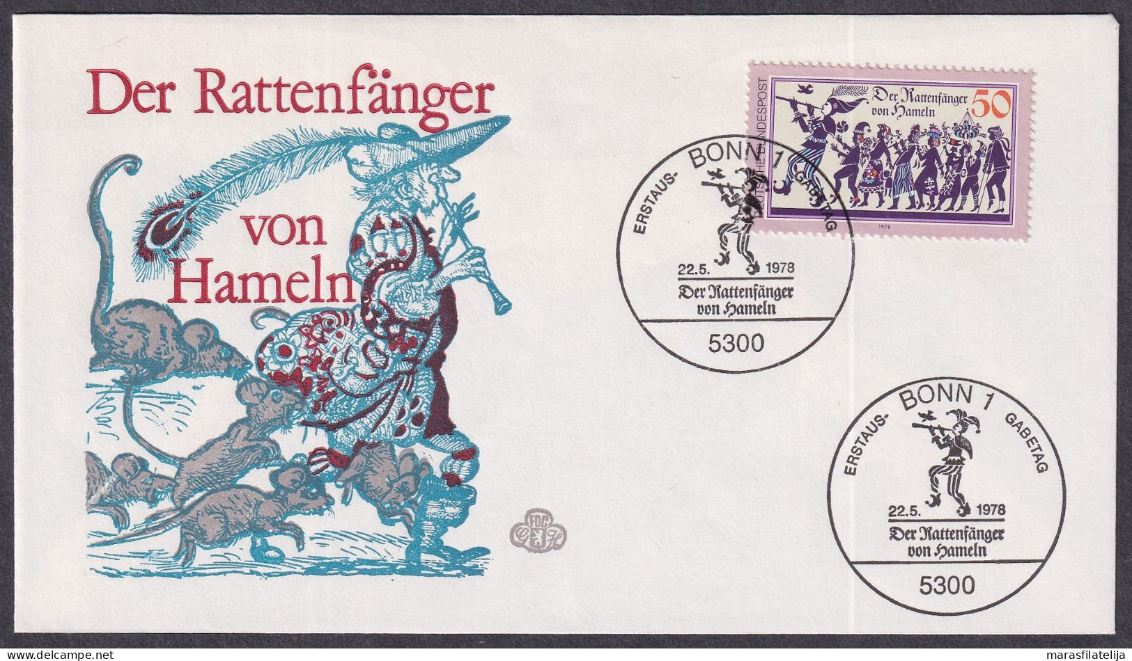 Germany, BRD 1978, The Rat Catcher From Hameln, FDC - Autres & Non Classés