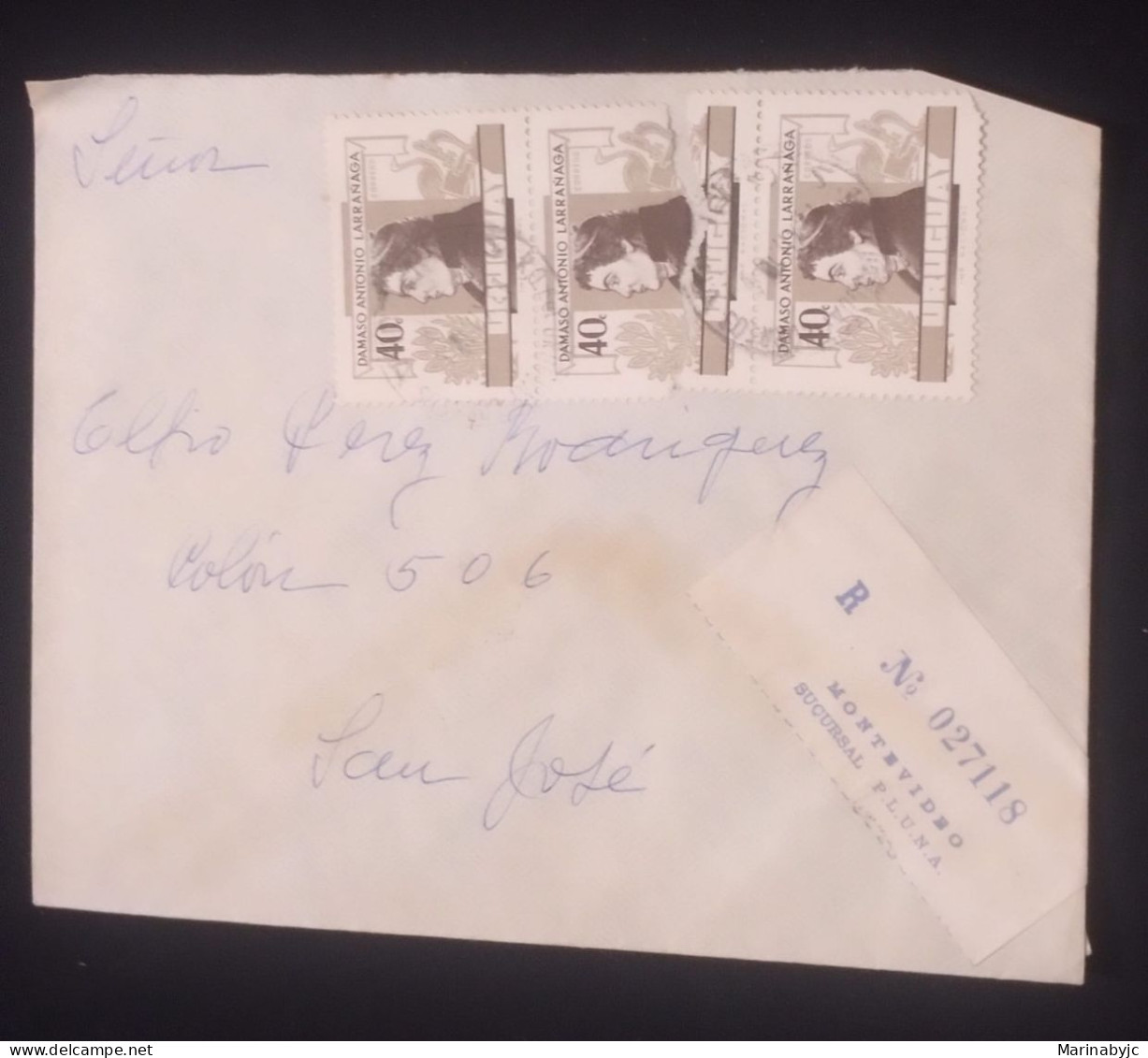 C) URUGUAY, INTERNAL MAIL WITH MULTIPLE STAMPS - Uruguay