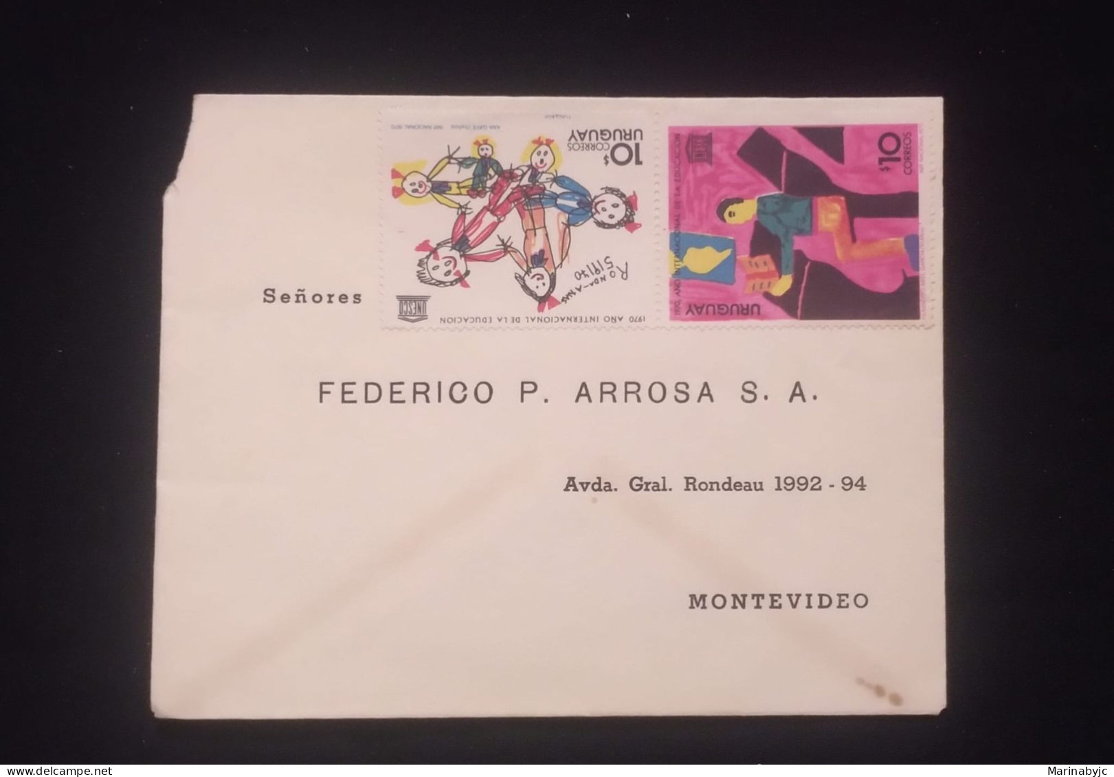 C) 1970 URUGUAY, INTERNAL MAIL WITH DOUBLE STAMP XF - Uruguay