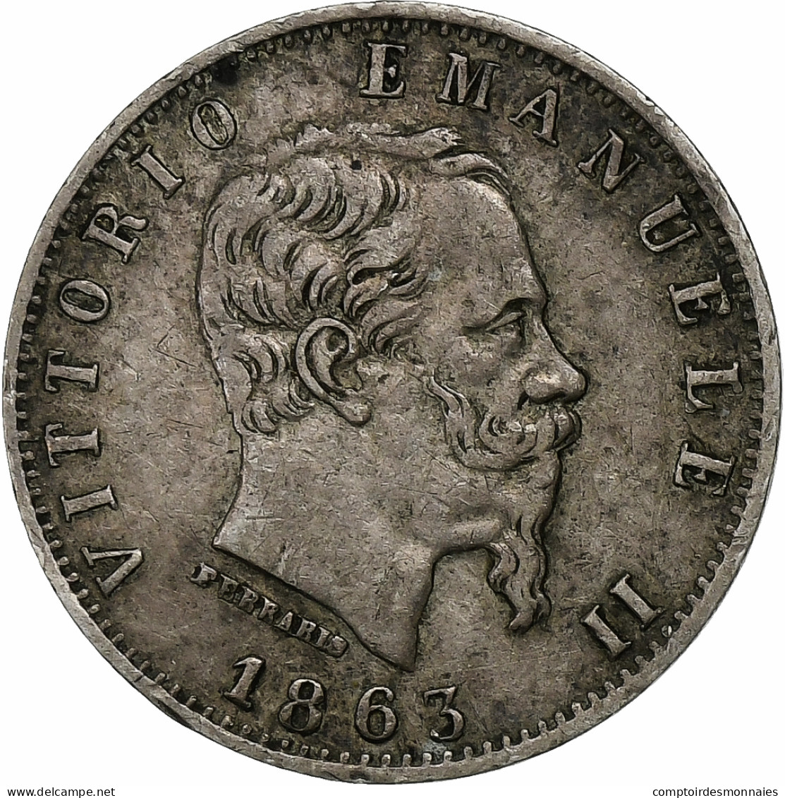 Monnaie, Italie, Vittorio Emanuele II, 20 Centesimi, 1863, Milan, TB+, Argent - 1861-1878 : Vittoro Emanuele II