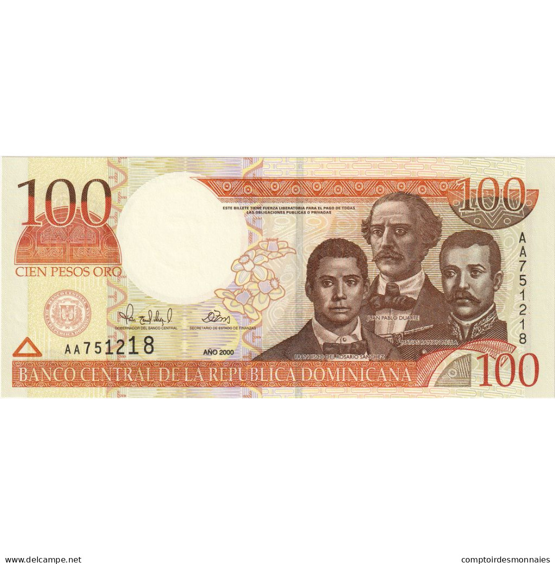 Billet, Dominican Republic, 100 Pesos Oro, 2000, NEUF - Dominikanische Rep.
